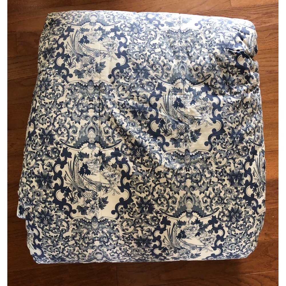 RALPH LAUREN Tamarind Blue Porcelain Cotton Comforter Size Full/Queen Gorgeous